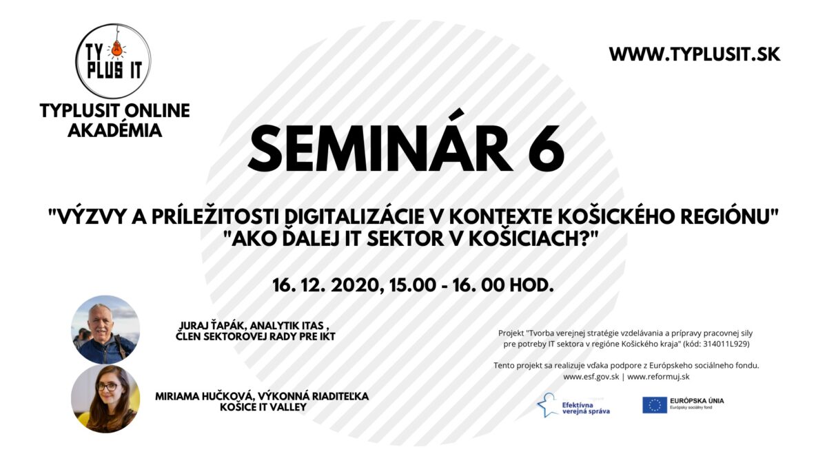 Pozvánka na seminár: Ako ďalej IT sektor v Košiciach