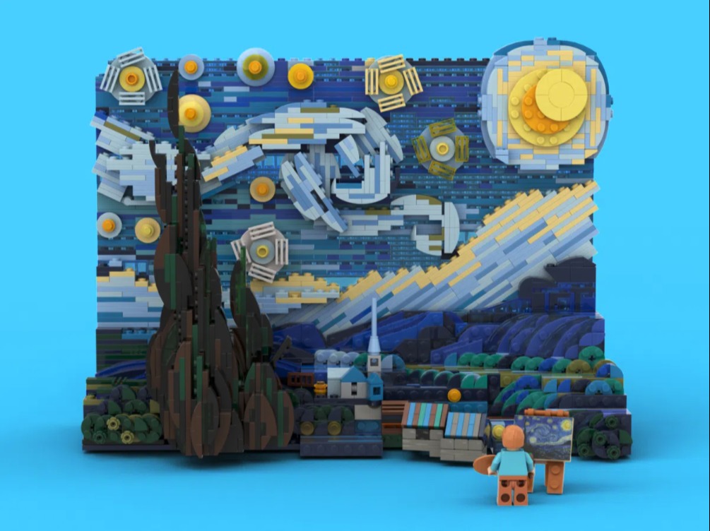 Lego prináša novinku. Vincent van Gogh a jeho 3D verzia Hviezdnej noci