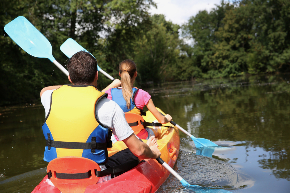 Kayak-canoeing sharing na rieke Hornád