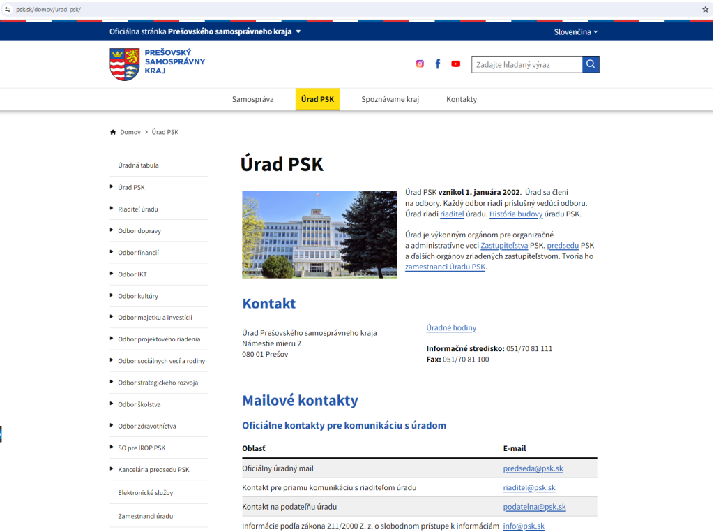 Prešovská župa má novú webovú stránku  – je dostupnejšia a modernejšia