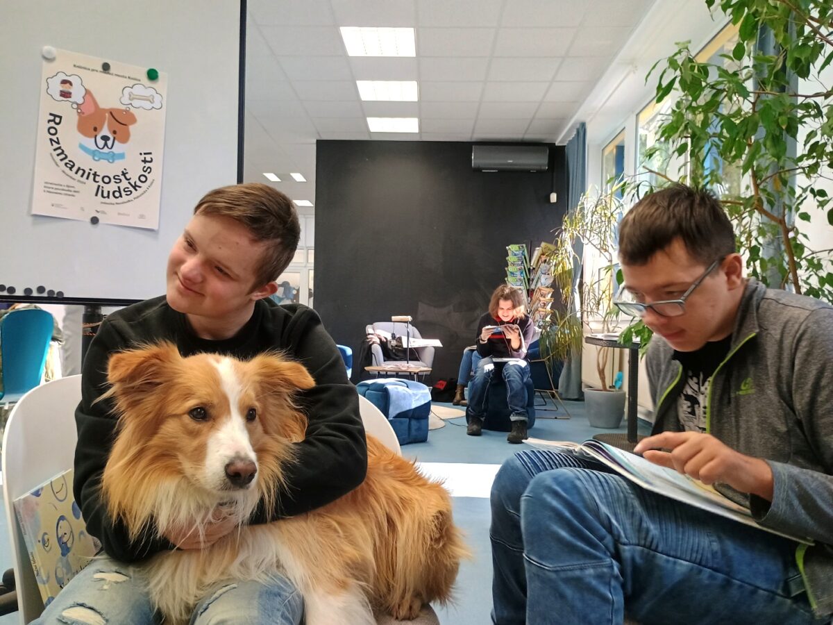 Psík Ajko v knižnici pomáha deťom s poruchami čítania