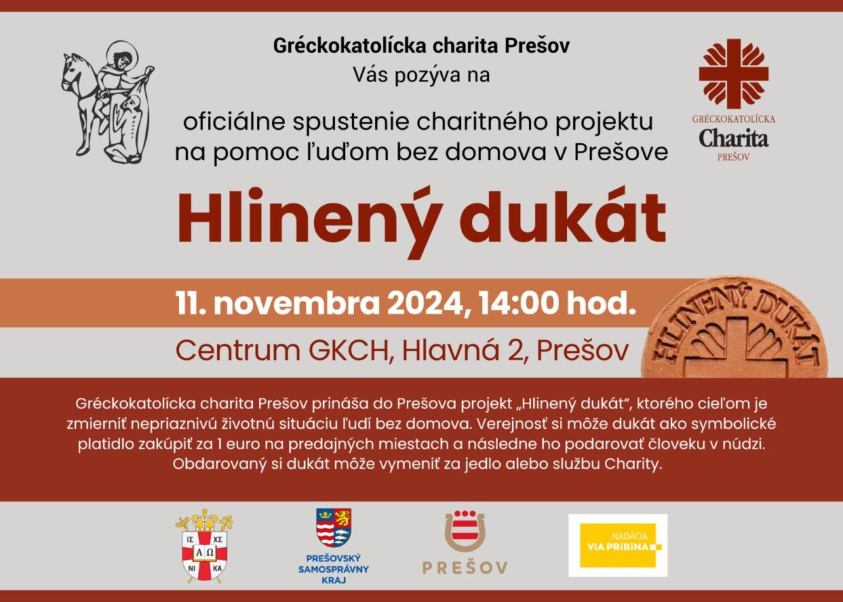 Charitatívna zbierka Hlinený dukát opäť v Prešove