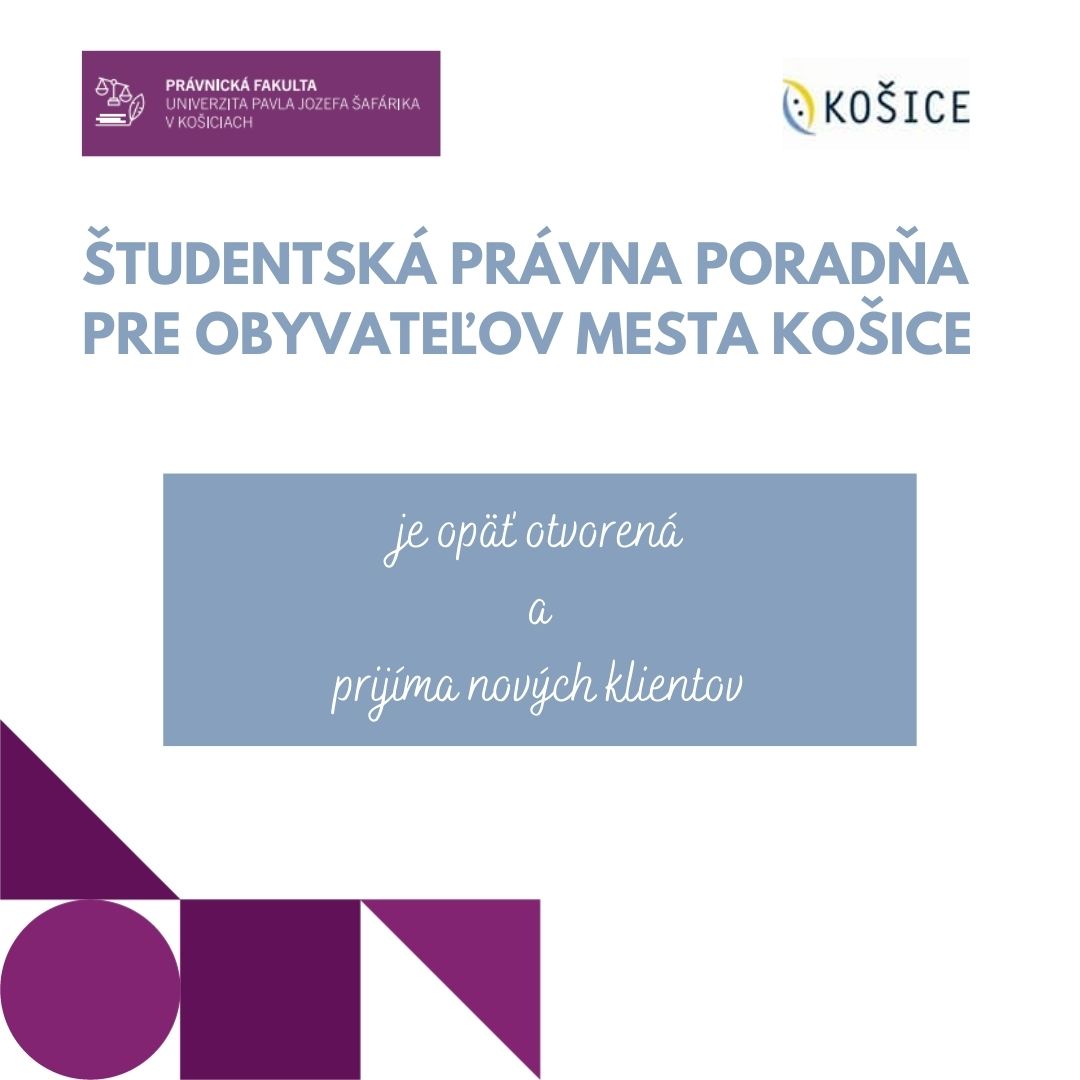 Študentská právna poradňa prijíma nových klientov