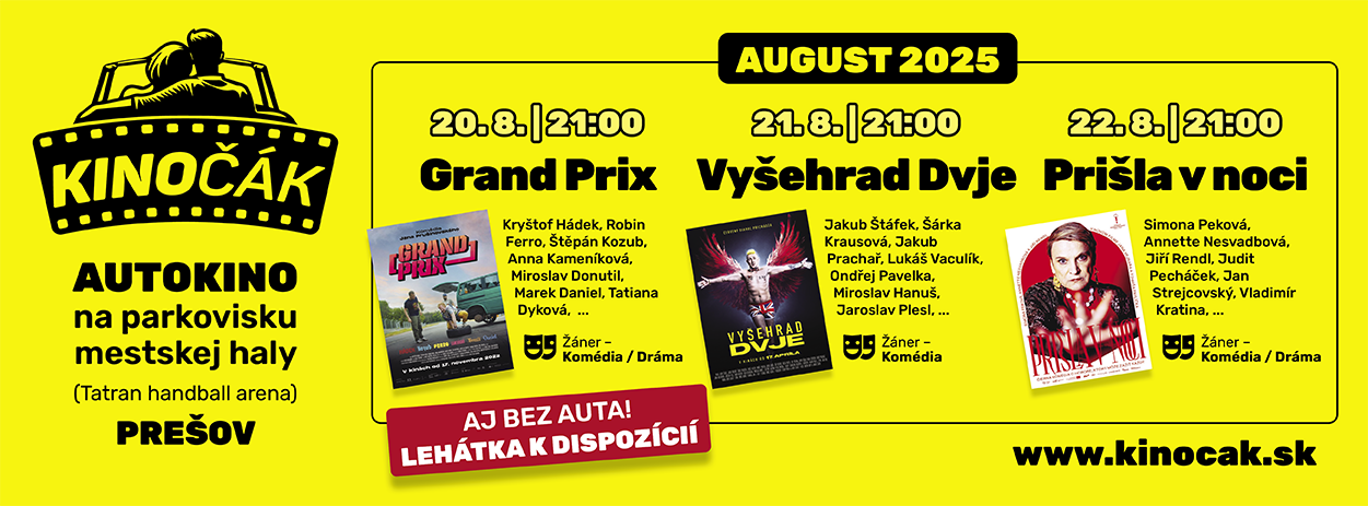 Smiech pod hviezdami: August v autokine Kinočák Prešov bude patriť komédiám