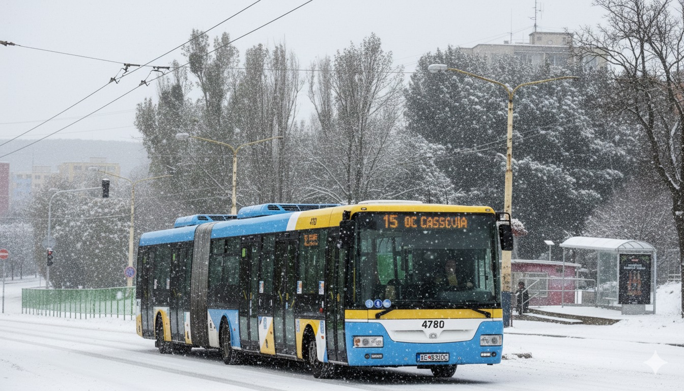 Silné mrazy v Košiciach dnes vyradili z prevádzky 9 autobusov, dokopy DPMK odriekol 171 spojov