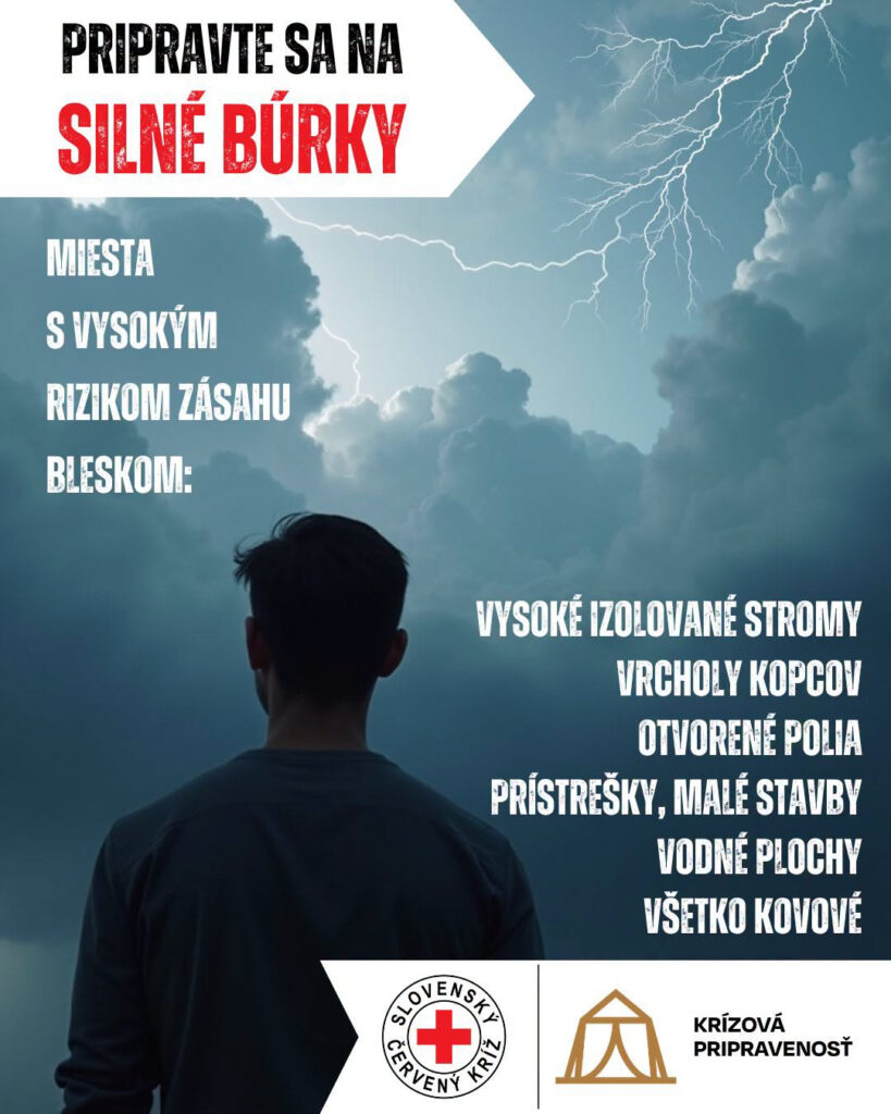 Pripravte sa na silné búrky. Zdroj: Slovenský Červený kríž