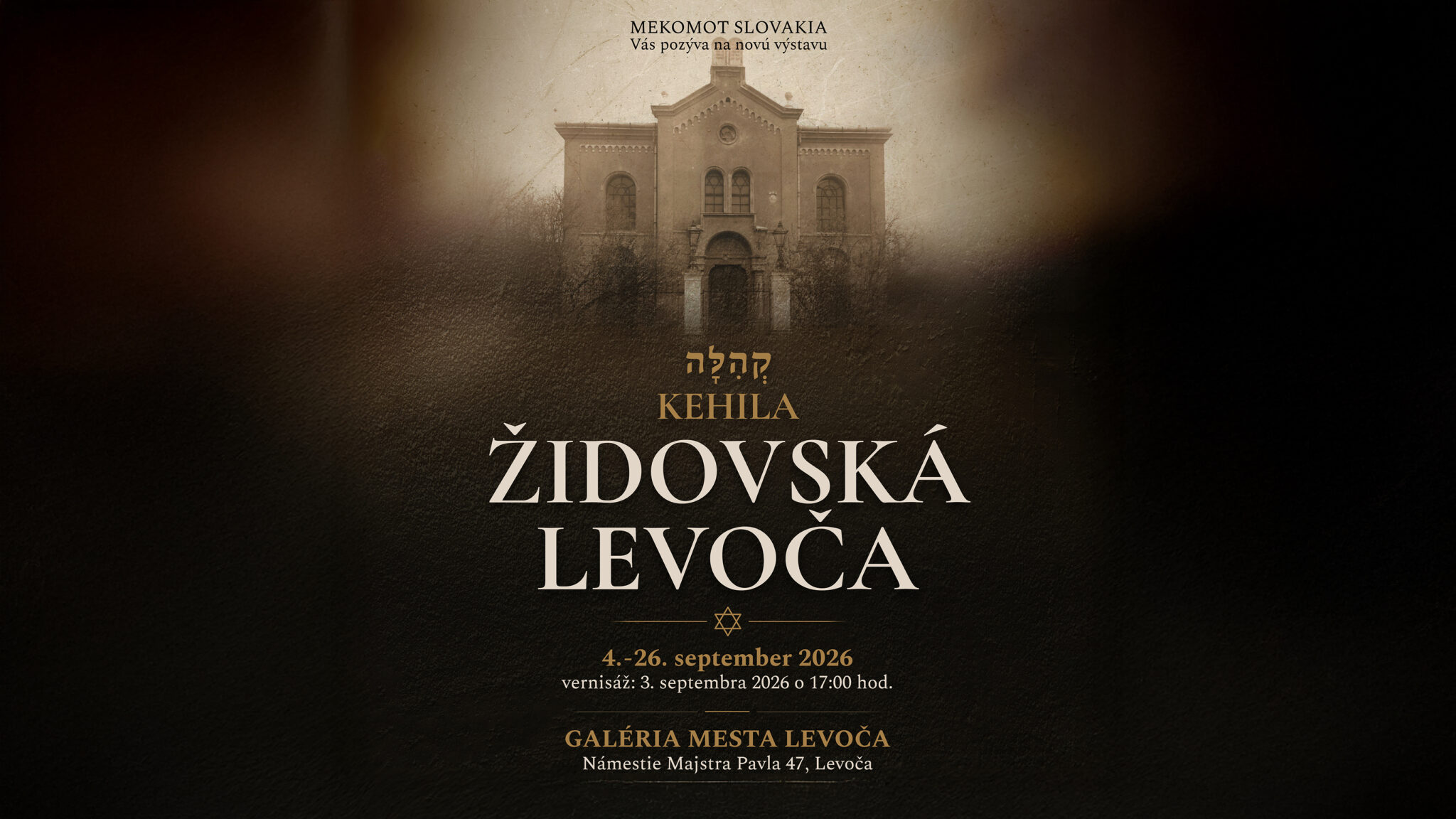 Vzácny levočský parochet sa po 127 rokoch vracia domov. Galéria mesta Levoča pozýva na vernisáž výstavy Kehila – židovská Levoča