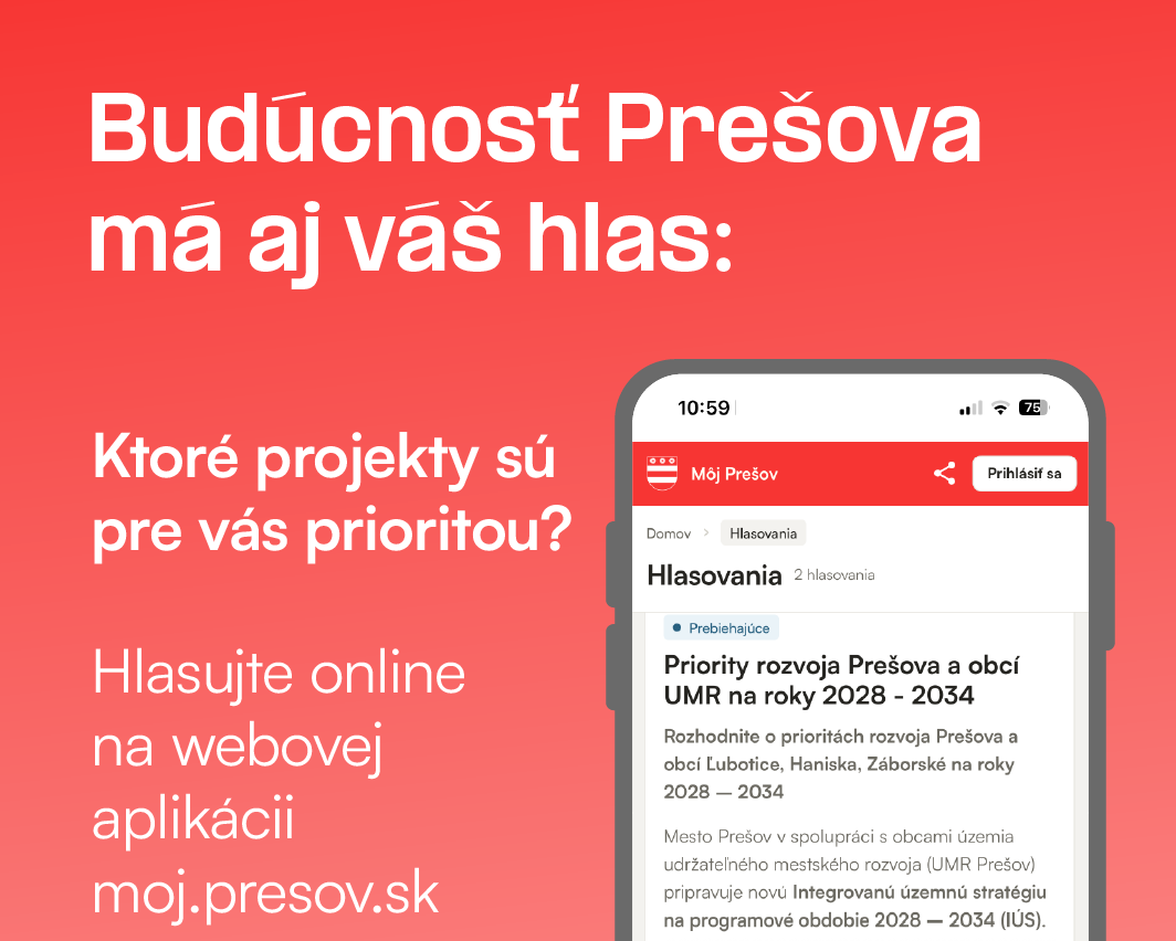 Prešov spúšťa verejné hlasovanie o strategických projektoch na roky 2028 – 2034