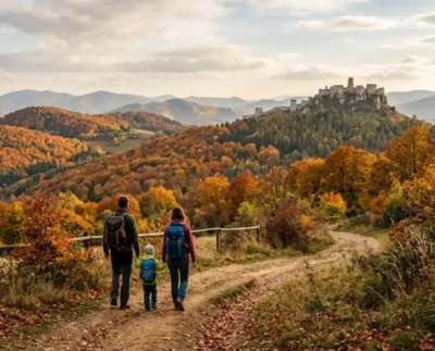 Rodina na výlete v prírode na Slovensku