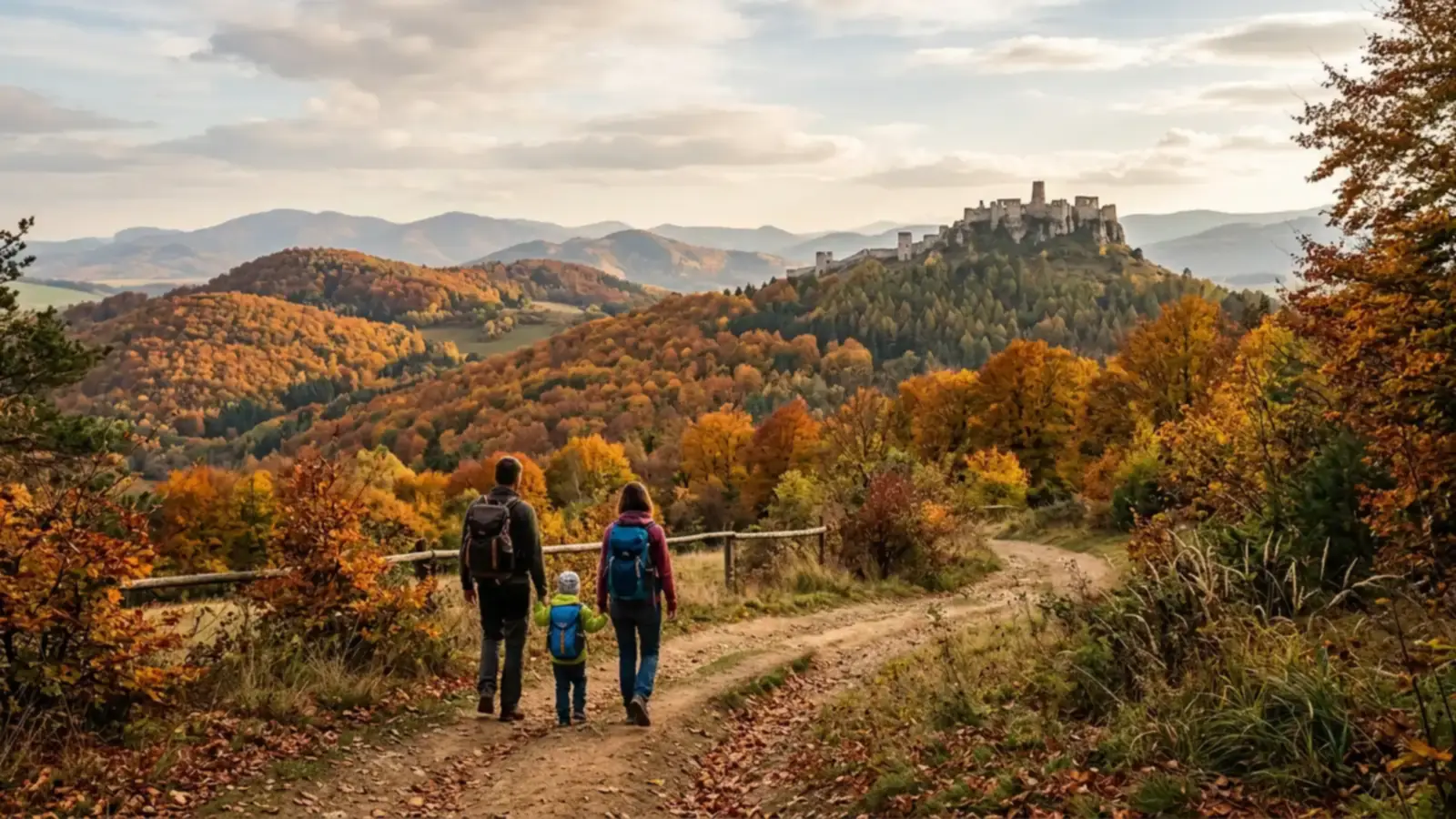 Rodina na výlete v prírode na Slovensku