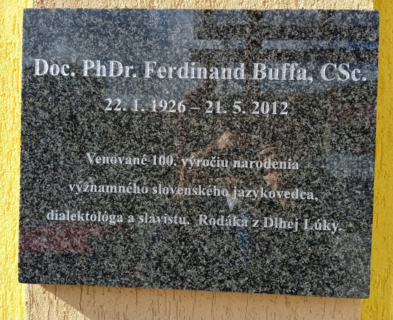 pamätná tabuľa Buffa