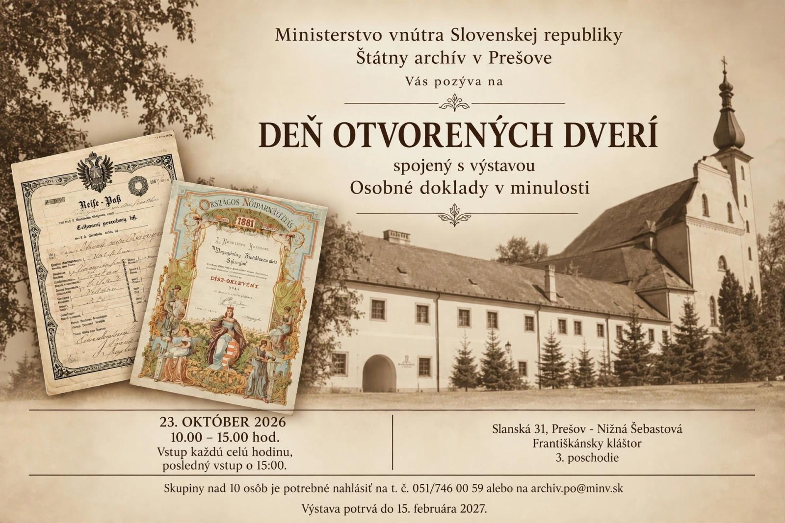 Štátny archív v Prešove otvorí brány verejnosti
